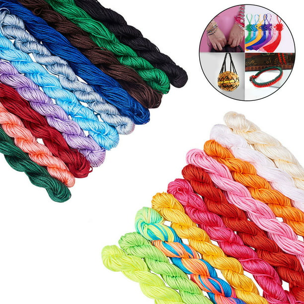 15 m /Roll Nylon Cord Necklace 5mm Twisted Satin Finish Polyester Jewelry Cord 